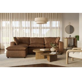 Cali Cognac Brown Leather Modular Sectional