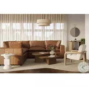 Cali Cognac Brown Leather Modular L-Sectional
