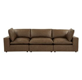 Cali Cognac Brown Leather Modular Sofa