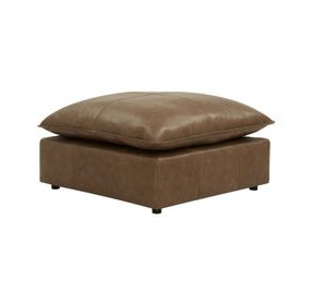 Cali Cognac Brown Leather Ottoman