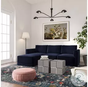 Willow Navy Velvet Modular Sectional