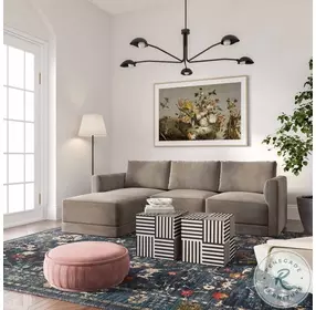 Willow Taupe Velvet Modular Sectional