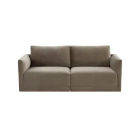 Willow Taupe Velvet Modular 74" Loveseat