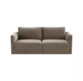 Willow Taupe Velvet Modular 74" Loveseat