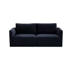 Willow Navy Velvet Modular 74" Loveseat