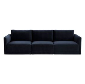 Willow Navy Velvet Modular 105" Sofa