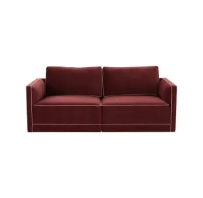 Willow Berry Red Velvet Modular 74" Loveseat