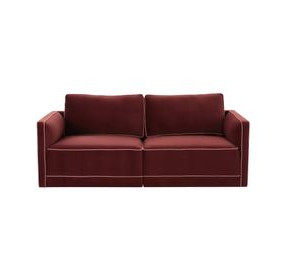 Willow Berry Red Velvet Modular Loveseat