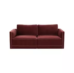 Willow Berry Red Velvet Modular 74" Loveseat