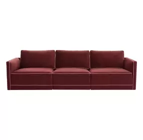 Willow Berry Red Velvet Modular 105" Sofa