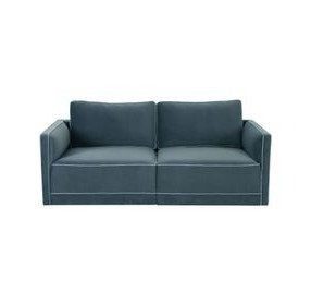 Willow Misty Blue Velvet Modular Loveseat