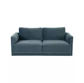 Willow Misty Blue Velvet Modular 74" Loveseat