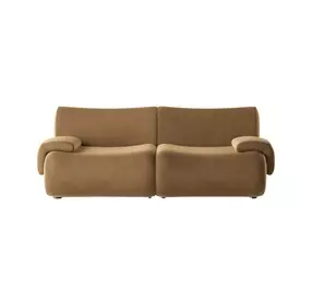 Zenith Latte Brown Velvet Modular 80" Loveseat