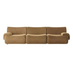 Zenith Latte Brown Velvet Modular 117" Sofa