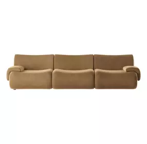 Zenith Latte Brown Velvet Modular 117" Sofa