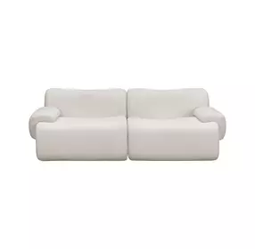 Zenith Cream Upcycled Fabric Modular 80" Loveseat