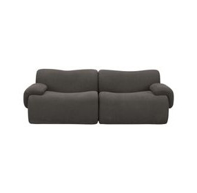 Zenith Charcoal Gray Upcycled Fabric Modular 80" Loveseat