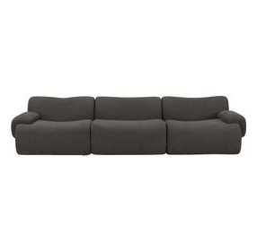 Zenith Charcoal Gray Upcycled Fabric Modular 117" Sofa