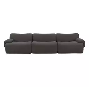 Zenith Charcoal Gray Upcycled Fabric Modular 117" Sofa