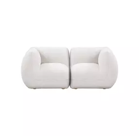 Arezza Stone White Basketweave Modular 80" Loveseat