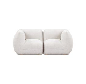 Arezza Stone White Basketweave Modular Loveseat