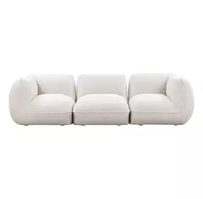 Arezza Stone White Basketweave Modular 115" Sofa