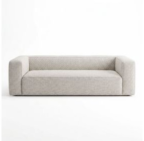 Aurora Pebble Beige Heavy Basketweave Sofa