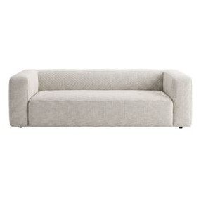 Aurora Pebble Beige Heavy Basketweave 90" Sofa