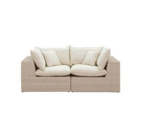 Cali Natural Wicker Outdoor Modular 80" Loveseat