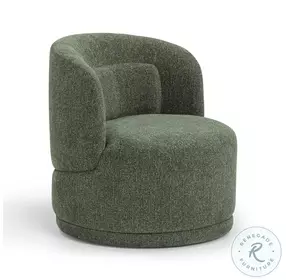 Massa Textured Green Performance Fabric Swivel Accent Chair