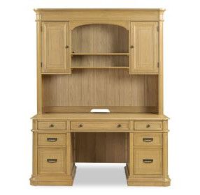 Winchester Natural Oak Credenza with Hutch