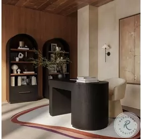 Marlow Black Wood Executive Home Office Set