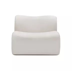 Zenith Cream Upcycled Fabric Armless Chair