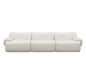 Zenith Cream Upcycled Fabric Modular 117" Sofa
