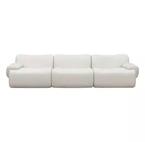 Zenith Cream Upcycled Fabric Modular 117" Sofa