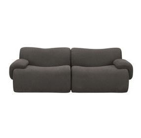 Zenith Charcoal Gray Upcycled Fabric Modular Loveseat