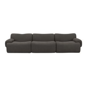 Zenith Charcoal Gray Upcycled Fabric Modular Sofa