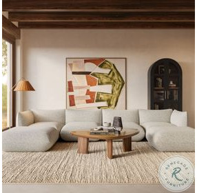 Arezza Stone White Basketweave Modular U Chaise Sectional