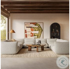 Arezza Stone White Basketweave Modular U Sofa Sectional