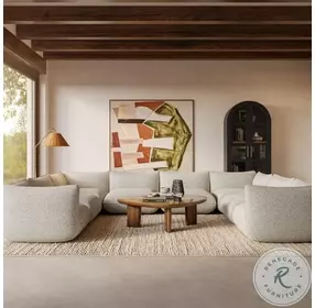 Arezza Stone White Basketweave Modular U Sofa Sectional