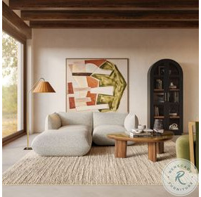 Arezza Stone White Basketweave Modular Small Sectional