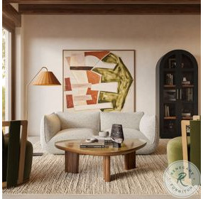 Arezza Stone White Basketweave Modular Loveseat