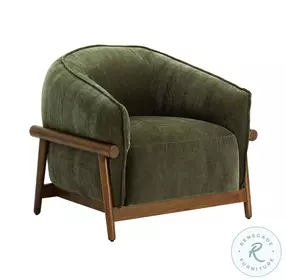Piedmont Olive Green Upcycled Chenille Accent Chair