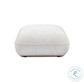 Arezza Stone White Basketweave Ottoman