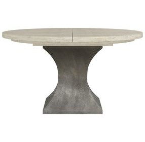 Cotiere Cream Linen and Sanded Bronze 50" Round Dining Table