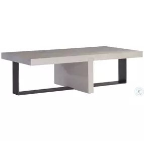 Hoban Weathered Bone And Textured Metal Cocktail Table