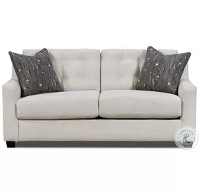 Elliott Conrad Linen Full Sleeper Sofa with Brown Throw Pillows