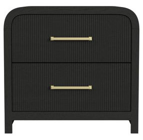 Woodridge Black 2 Drawer Nightstand with USB Charging