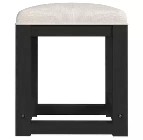 Woodridge White and Black Upholstered Dressing Stool