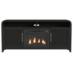 Woodridge Black 70" TV Stand with Fireplace Insert